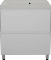 Style Line Тумба с кварцевой раковиной жасмин Манхэттен 70 Plus эмаль белая матовая